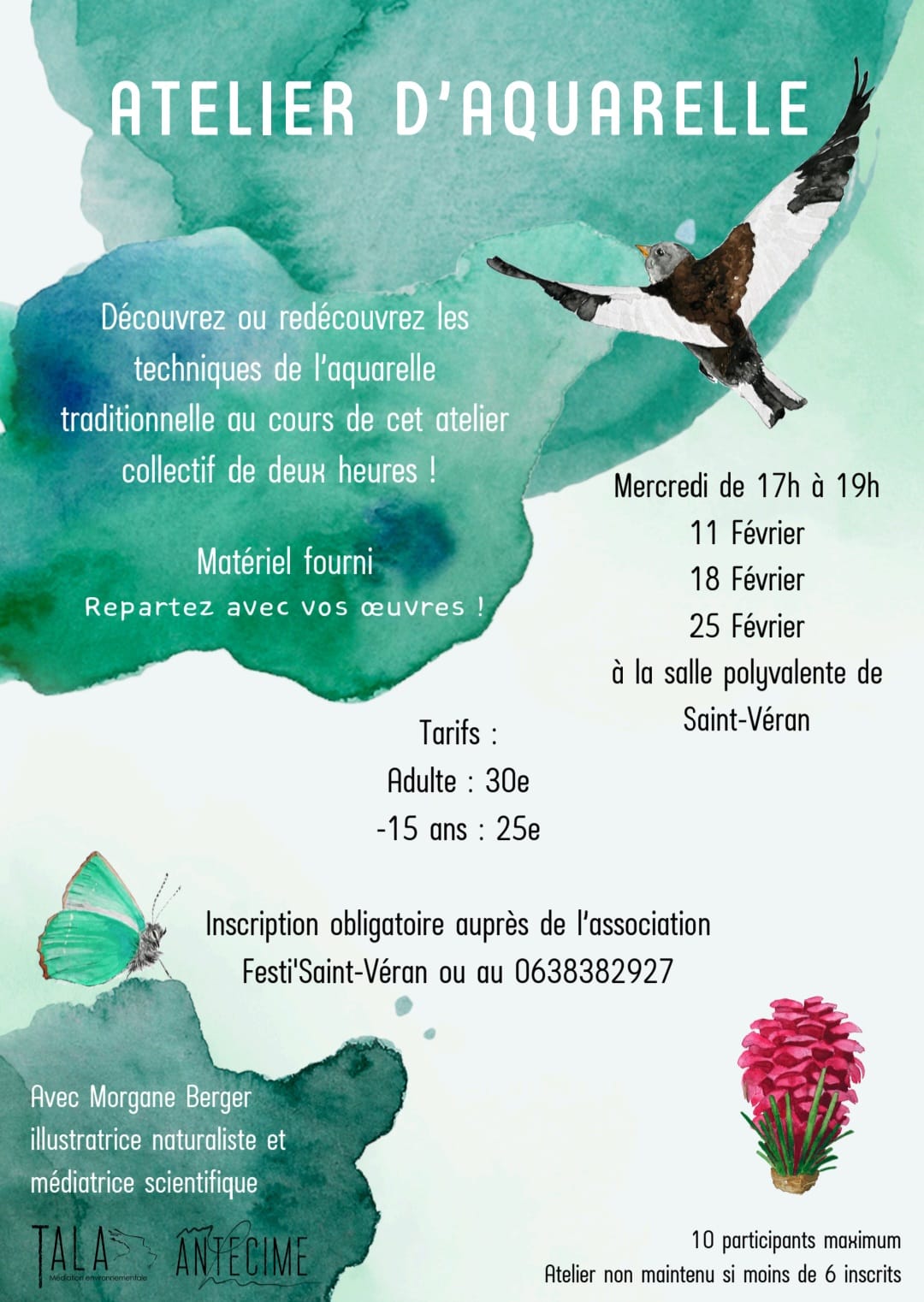 affiche atelier aquarelle